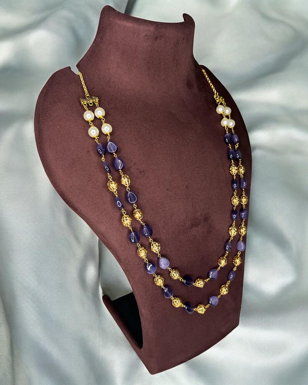 Royal Blue Beaded Necklace