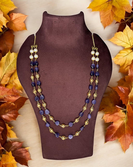 Royal Blue Beaded Necklace