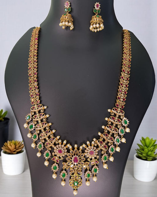 Ruby Emerald Bridal Haram Set