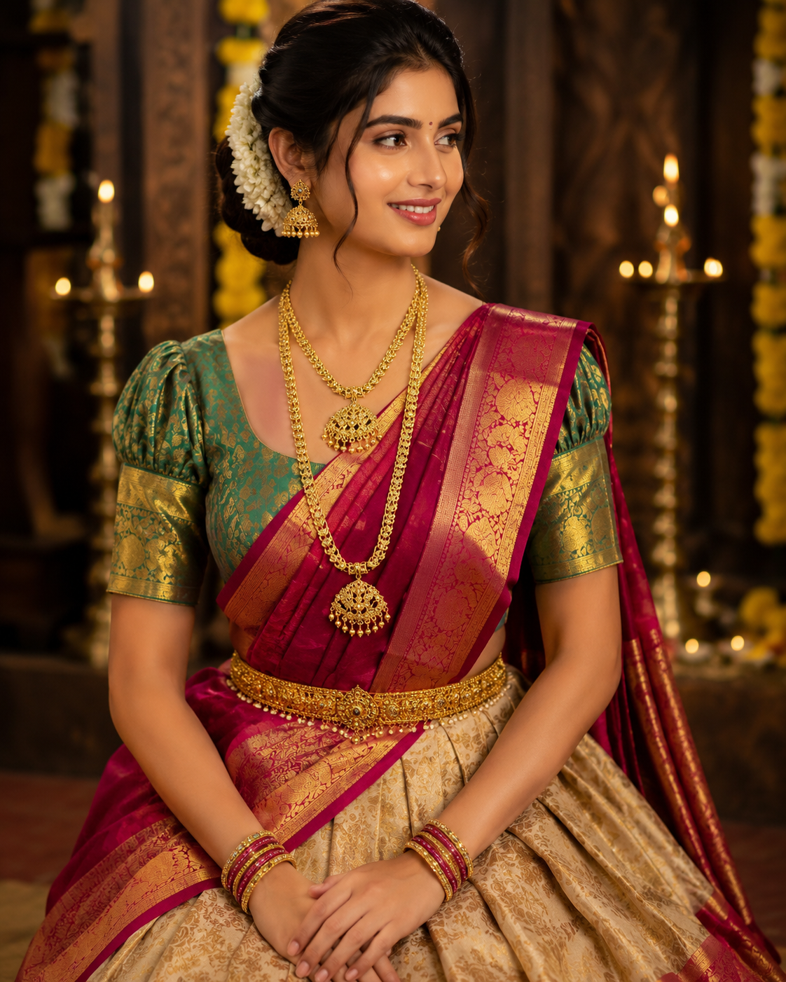 Sri Lakshmi Dual Chandrika Haram Set