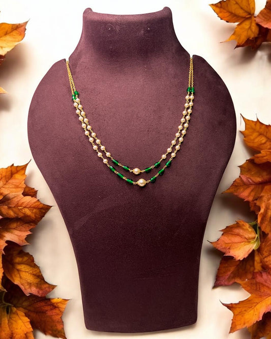 Tarini Green Layered necklace