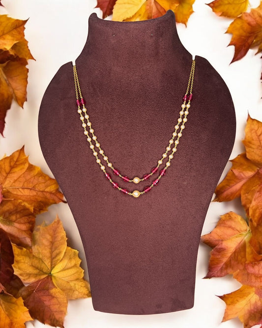 Tarini Pink Layered necklace